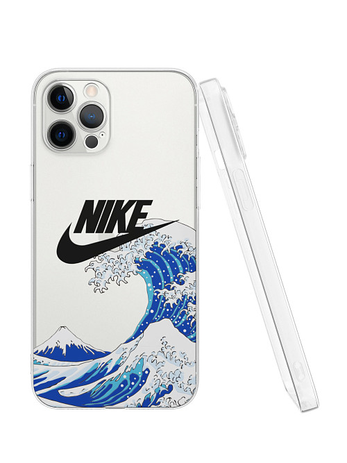 Силиконовый чехол для Apple iPhone 12 Pro Max "NOVEL: Nike и волна"