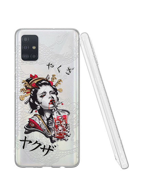 Силиконовый чехол для Samsung Galaxy A51 (4G) "Geisha Bloody"