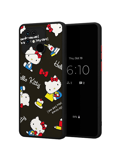 Противоударный чехол для Xiaomi Redmi 10C "NOVEL: Хеллоу Китти торт"