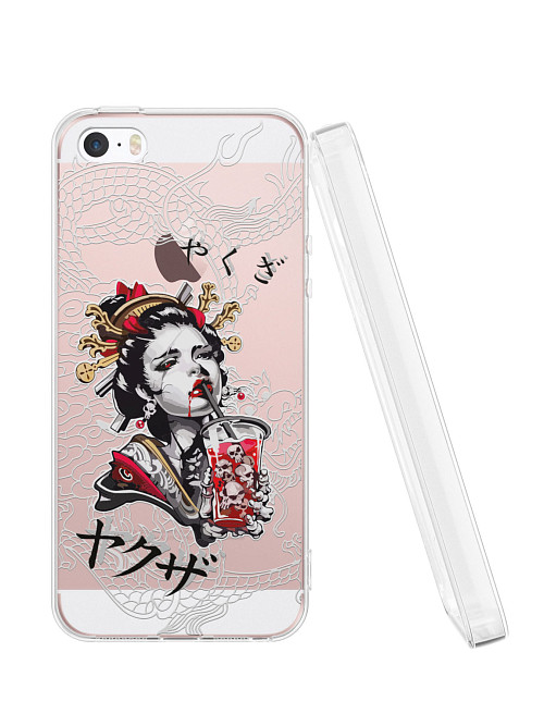 Силиконовый чехол для Apple iPhone 5S "Geisha Bloody"