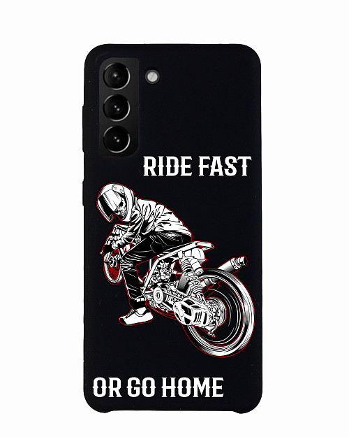 Силиконовый чехол для Samsung Galaxy S21 (5G) "Ride fast or go home"