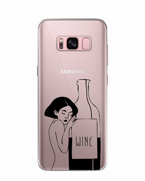 Силиконовый чехол для Samsung Galaxy S8 Бутылка вина