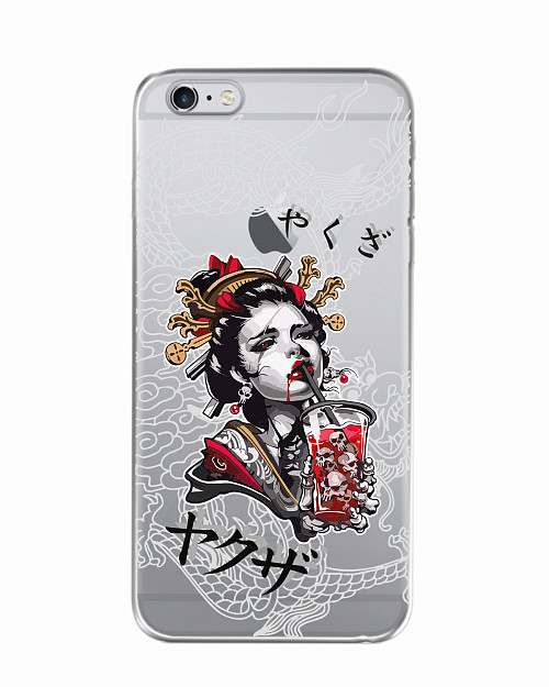 Силиконовый чехол для Apple iPhone 6S Plus Geisha Bloody