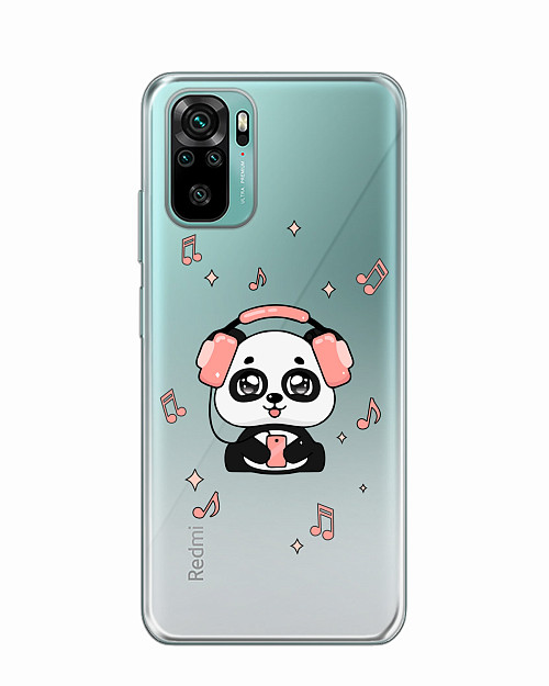 Силиконовый чехол для Xiaomi Redmi Note 10S "Музыкальная панда"
