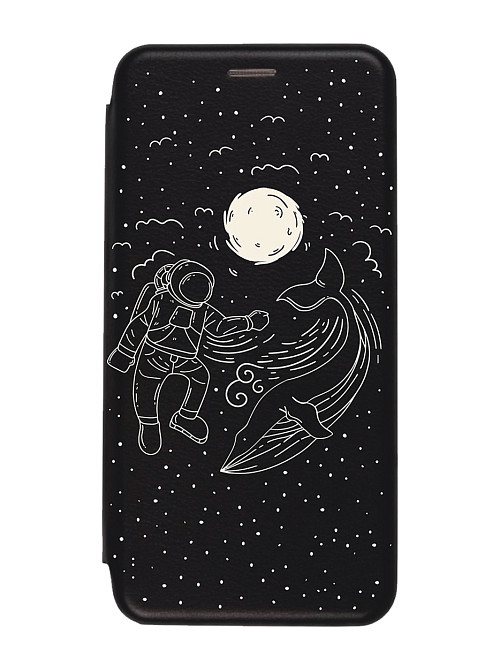 Чехол книжка для Xiaomi 11T "Космонавт и кит"