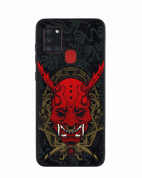 Силиконовый чехол для Samsung Galaxy A21s "Red Oni mask"