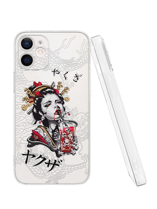 Силиконовый чехол для Apple iPhone 12 mini "Geisha Bloody"