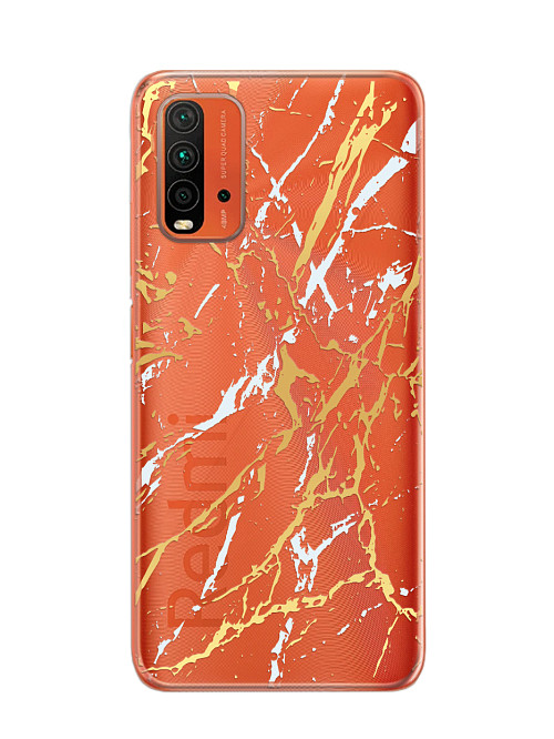 Силиконовый чехол для Xiaomi Redmi 9T "Белый мрамор"