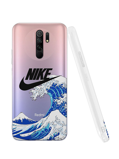 Силиконовый чехол для Xiaomi Redmi 9 "NOVEL: Nike и волна"