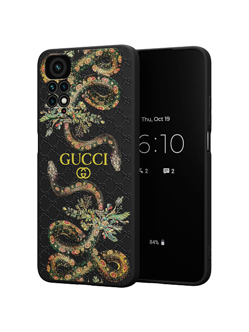 Силиконовый чехол для Xiaomi Redmi Note 11S (4G) "NOVEL: Gucci"