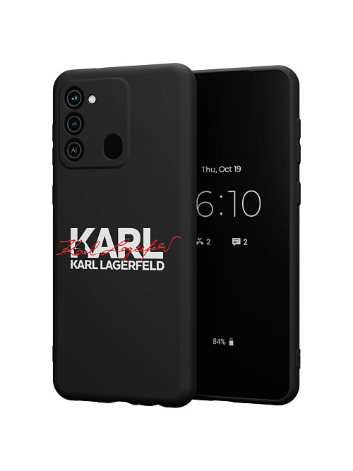 Силиконовый чехол для Tecno Spark 8C "NOVEL: Lagerfeld V.2"