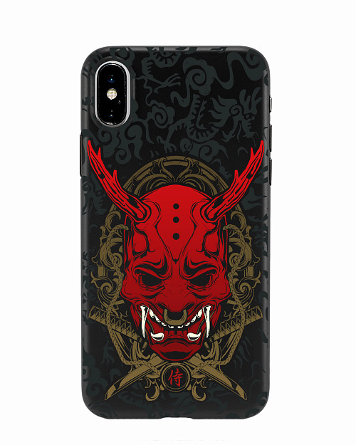 Силиконовый чехол для Apple iPhone X "Red Oni mask"