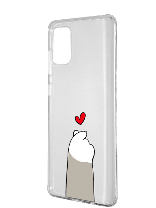 Силиконовый чехол для Samsung Galaxy A71 Лапка с сердцем