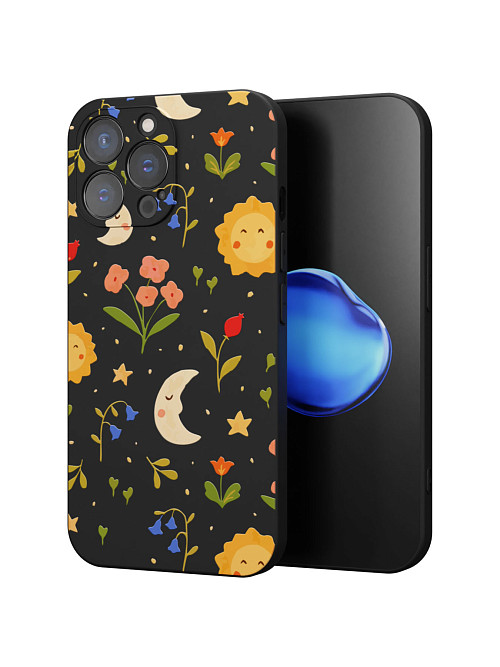 Силиконовый чехол для Apple iPhone 14 Pro Max "Космические цветы"