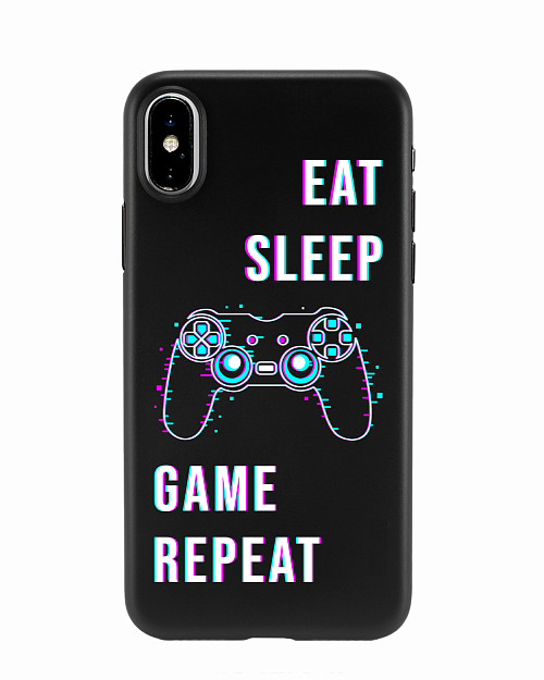 Силиконовый чехол для Apple iPhone X "Eat Sleep Game repeat"