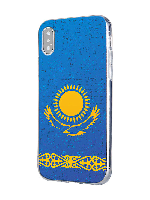 Силиконовый чехол для Apple iPhone Xs "Флаг Казахстана"