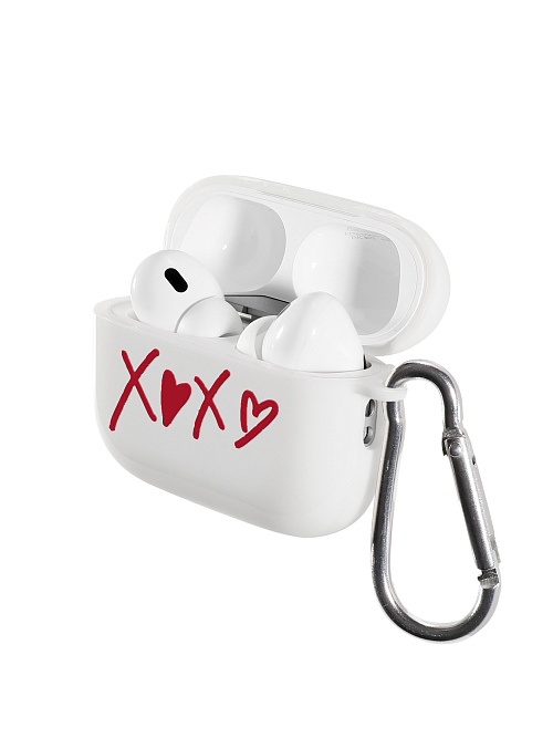 Силиконовый чехол для наушников глянцевый на AirPods Pro 2 "NOVEL: XOXO"