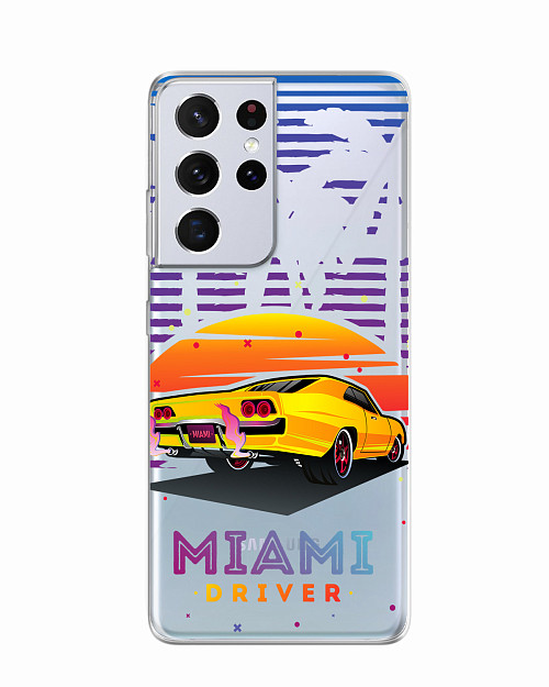 Силиконовый чехол для Samsung Galaxy S21 Ultra "Miami driver"
