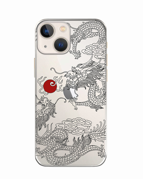 Силиконовый чехол для Apple iPhone 13 Японский дракон