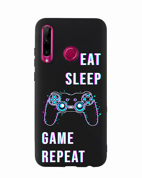 Силиконовый чехол для Honor 20i Eat Sleep Game repeat