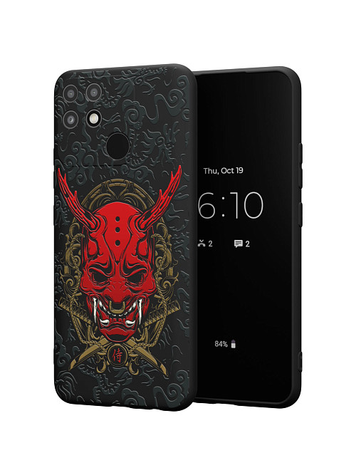 Силиконовый чехол для Realme Narzo 50A "Red Oni mask"