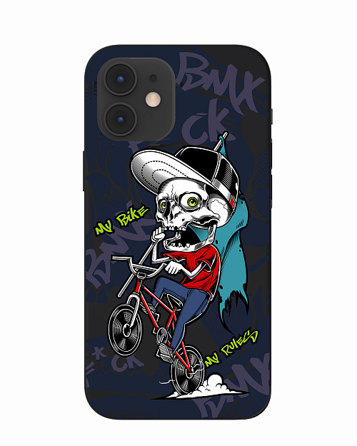 Силиконовый чехол для Apple iPhone 12 "My bike my rules"