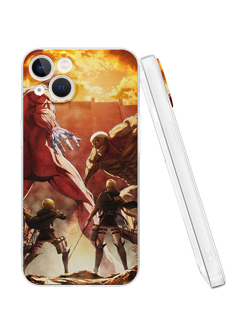 Силиконовый чехол для Apple iPhone 13 "AOT: Эрен и Атакующий"