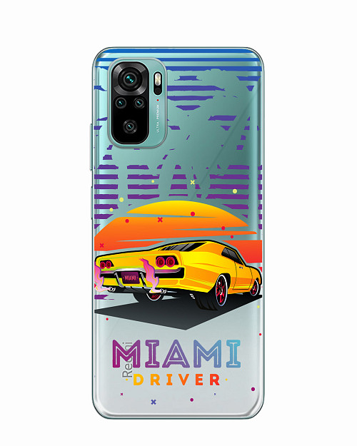Силиконовый чехол для Xiaomi Redmi Note 10 "Miami driver"