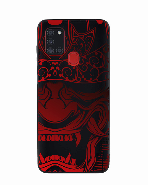 Силиконовый чехол для Samsung Galaxy A21s "Красная маска самурая"