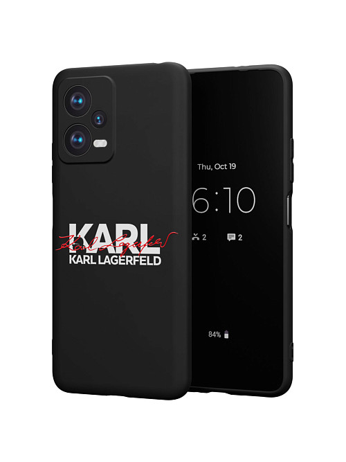 Силиконовый чехол для Xiaomi Redmi Note 12 (5G) "NOVEL: Lagerfeld V.2"