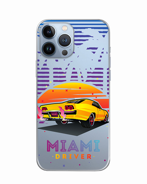 Силиконовый чехол для Apple iPhone 13 Pro Max Miami driver