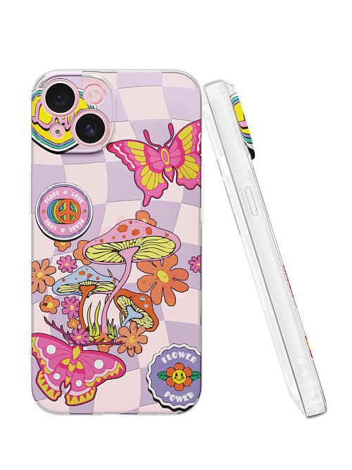 Силиконовый чехол для Apple iPhone 15 "Flower power"