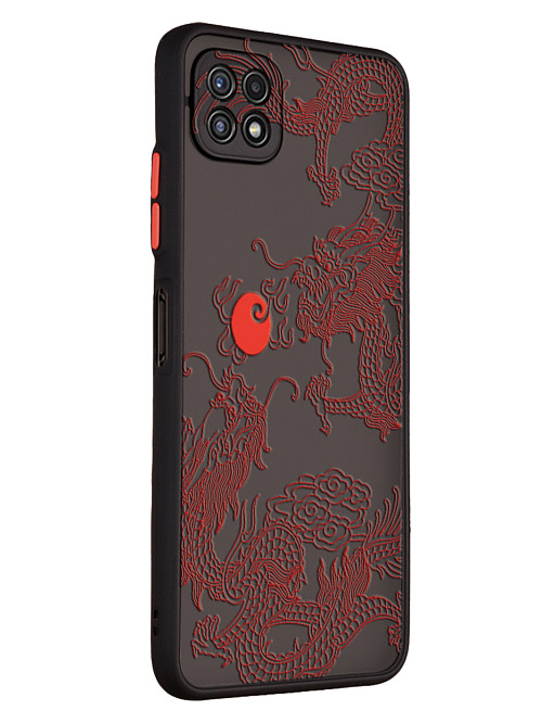 Противоударный чехол для Samsung Galaxy A22s (5G) "Красный японский дракон"
