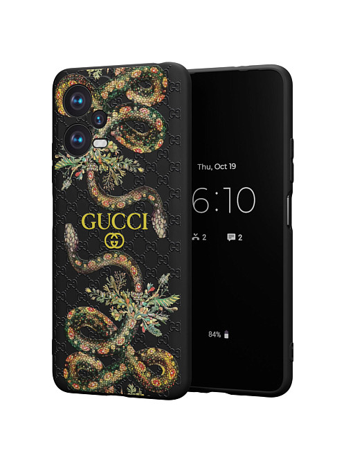 Силиконовый чехол для Poco X5 (5G) "NOVEL: Gucci"