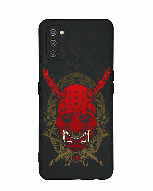 Силиконовый чехол для Samsung Galaxy A03S Red Oni mask
