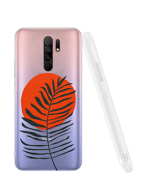 Силиконовый чехол для Xiaomi Redmi 9 "Тропический лист"