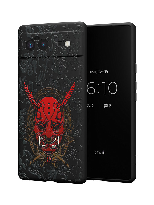 Силиконовый чехол для Google Pixel 6 "Red Oni mask"