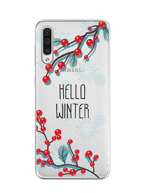 Силиконовый чехол для Samsung Galaxy A50 "Привет, Зима"