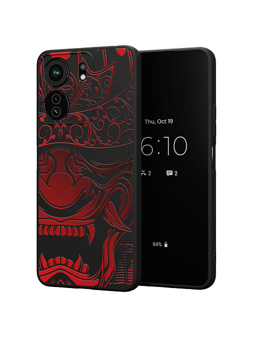 Силиконовый чехол для Xiaomi Redmi 13C "Красная маска самурая"