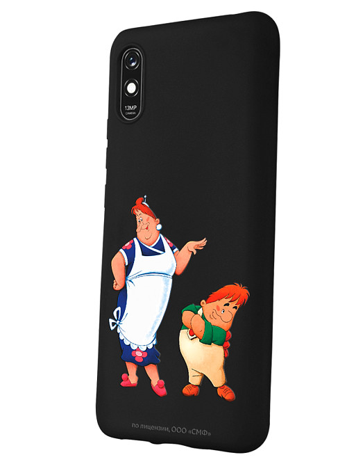 Силиконовый чехол для Xiaomi Redmi 9A "Малыш и Карлсон: Фрекен Бок и шалун"