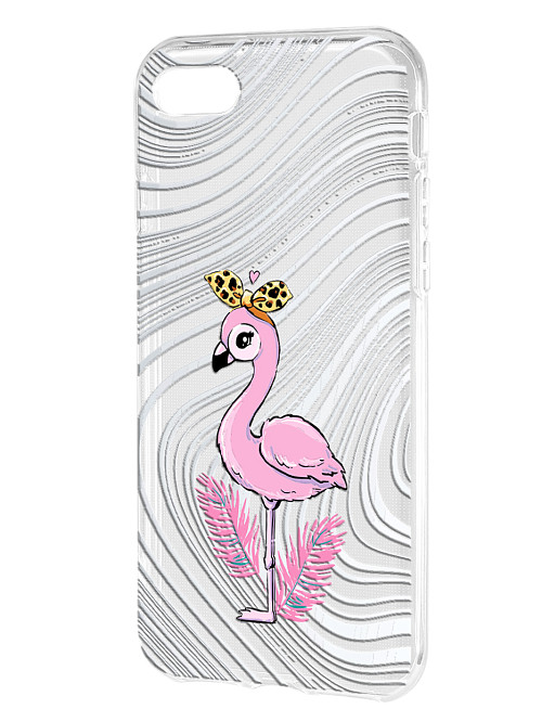 Силиконовый чехол для Apple iPhone 8 "Фламинго розовый"