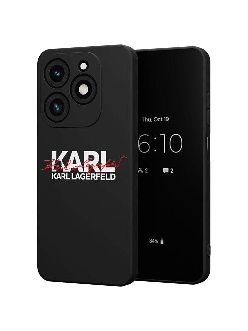 Силиконовый чехол для Tecno Spark 20 "NOVEL: Lagerfeld V.2"