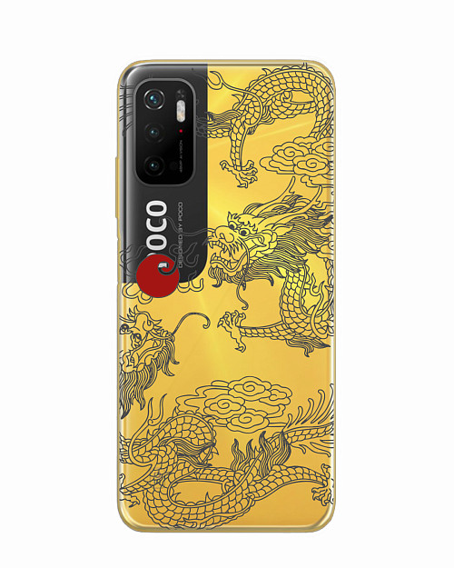 Силиконовый чехол для Xiaomi Redmi Note 10T Японский дракон