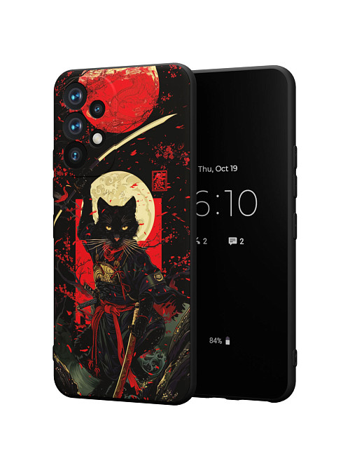 Силиконовый чехол для Samsung Galaxy A53 (5G) "Кот-самурай"
