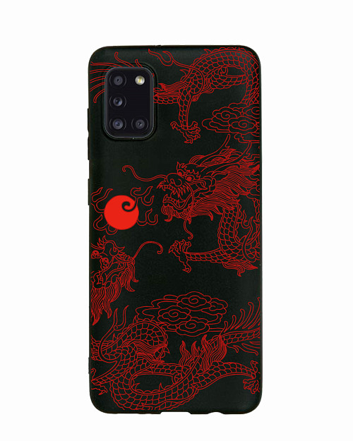 Силиконовый чехол для Samsung Galaxy A31 "Красный японский дракон"