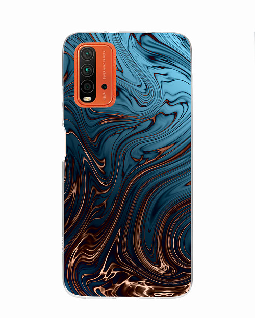 Силиконовый чехол для Xiaomi Redmi 9T "Бронзовый узор"