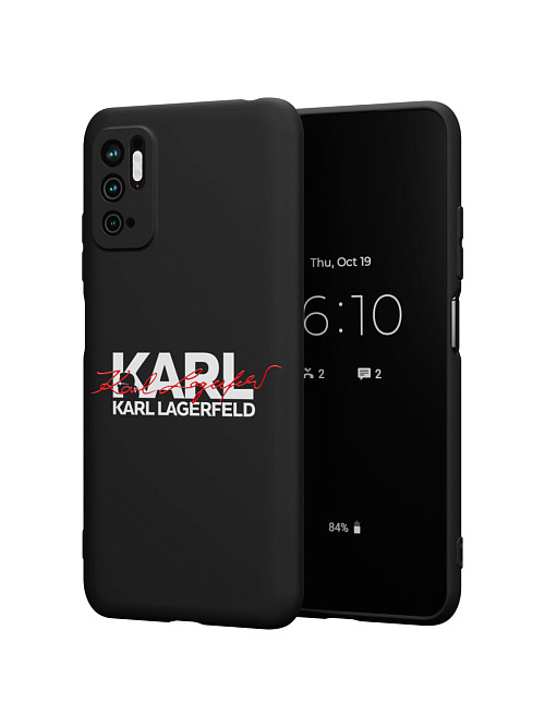 Силиконовый чехол для Xiaomi Redmi Note 10T "NOVEL: Lagerfeld V.2"