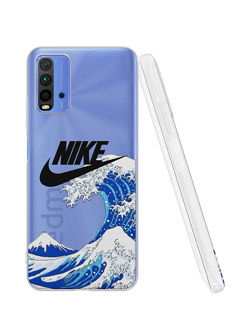 Силиконовый чехол для Xiaomi Redmi 9T "NOVEL: Nike и волна"