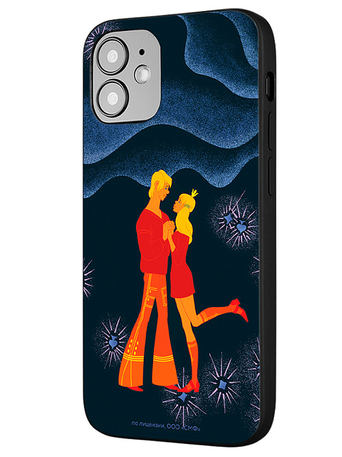 Силиконовый чехол для Apple iPhone 12 mini "Бременские Музыканты: Трубадур и Принцесса"