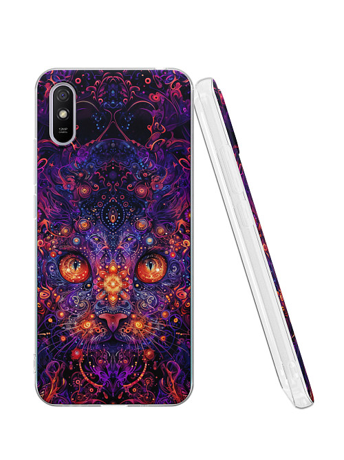 Силиконовый чехол для Xiaomi Redmi 9A "Арт - кошка"